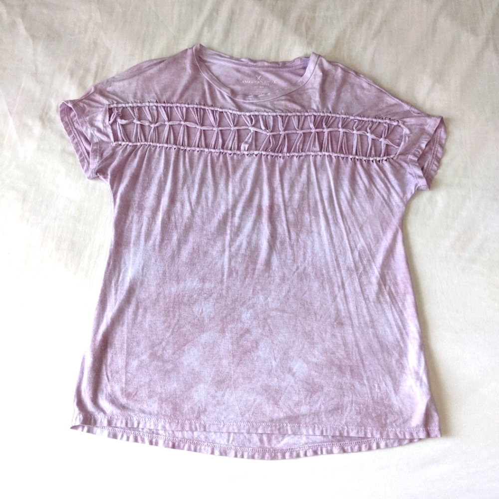 American Eagle Outfitters Tee Shirt Tie Dye Lavender Active Wear Size XS